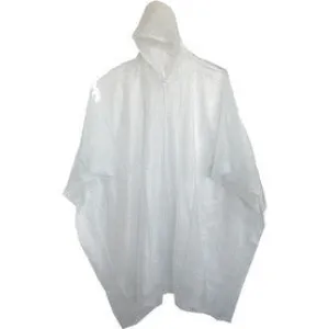 50 Piece Case Pack of Clear Emergency Disposable Poncho Rain Coat Suits Covers