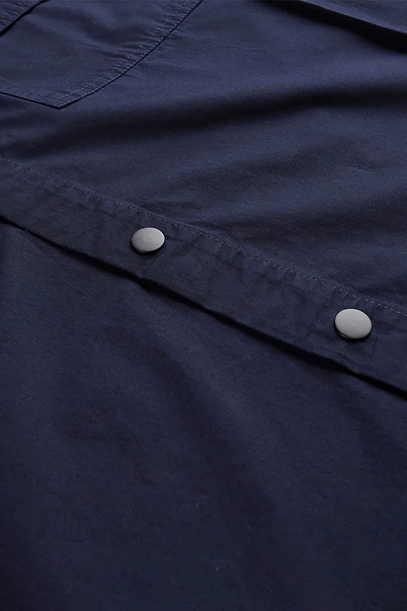 6001 Lightweight Buttoned Overshirt | Midnight Blue