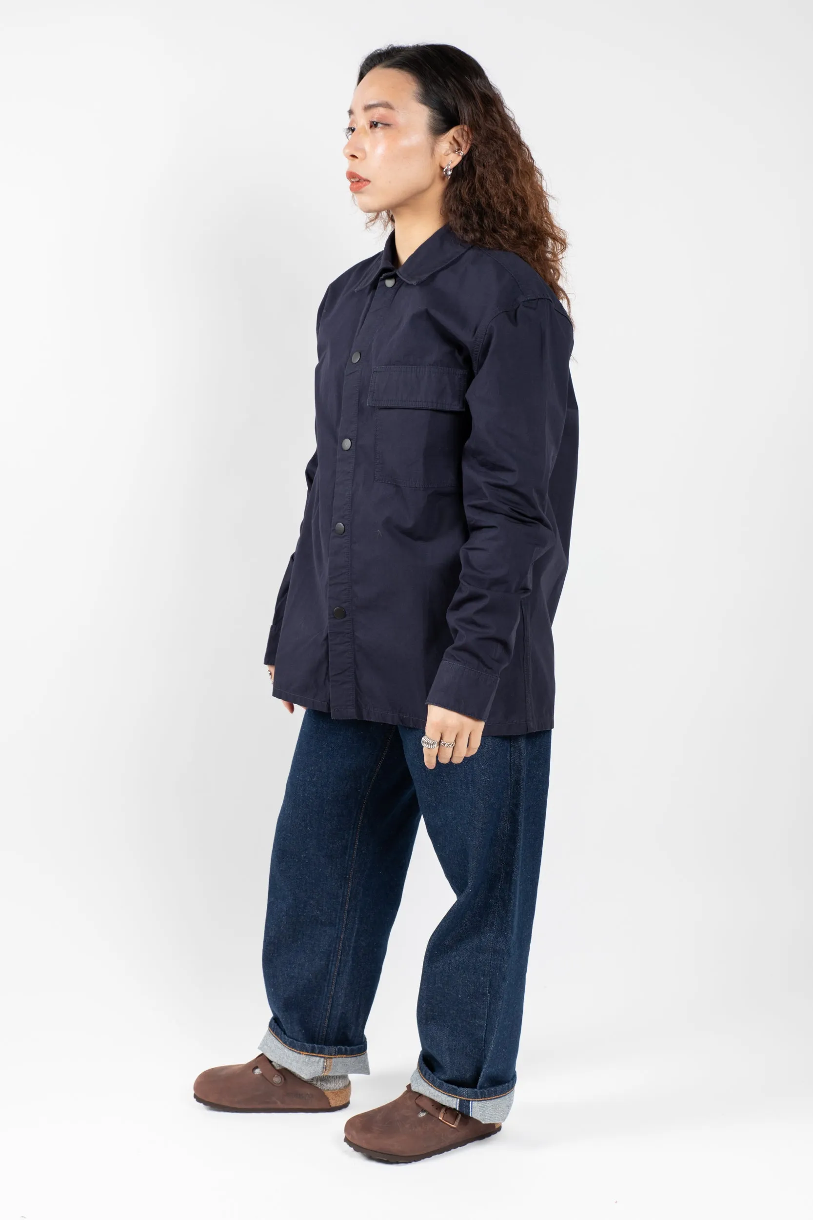 6001 Lightweight Buttoned Overshirt | Midnight Blue