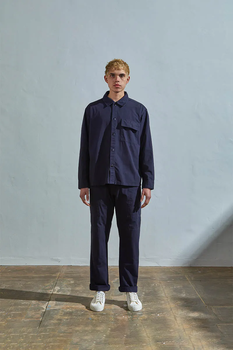 6001 Lightweight Buttoned Overshirt | Midnight Blue