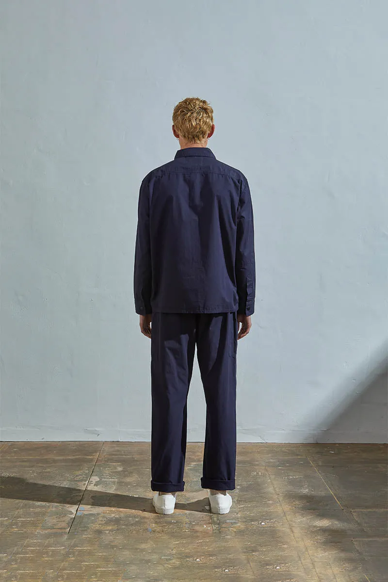 6001 Lightweight Buttoned Overshirt | Midnight Blue