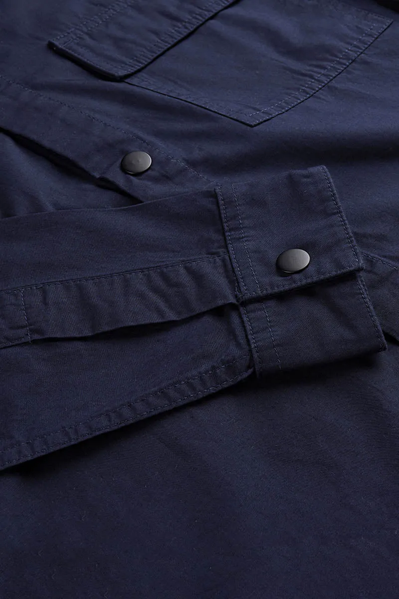 6001 Lightweight Buttoned Overshirt | Midnight Blue