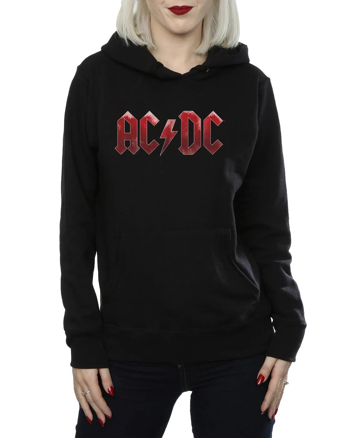 AC/DC Womens/Ladies Red Ice Logo Hoodie