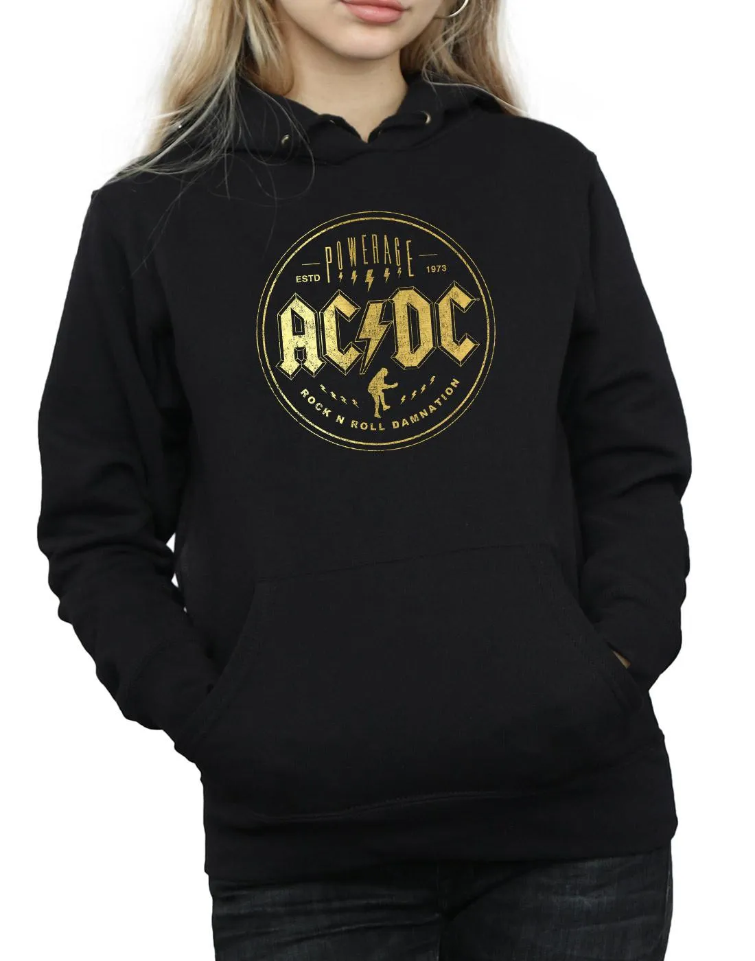 AC/DC Womens/Ladies Rock N Roll Damnation Hoodie