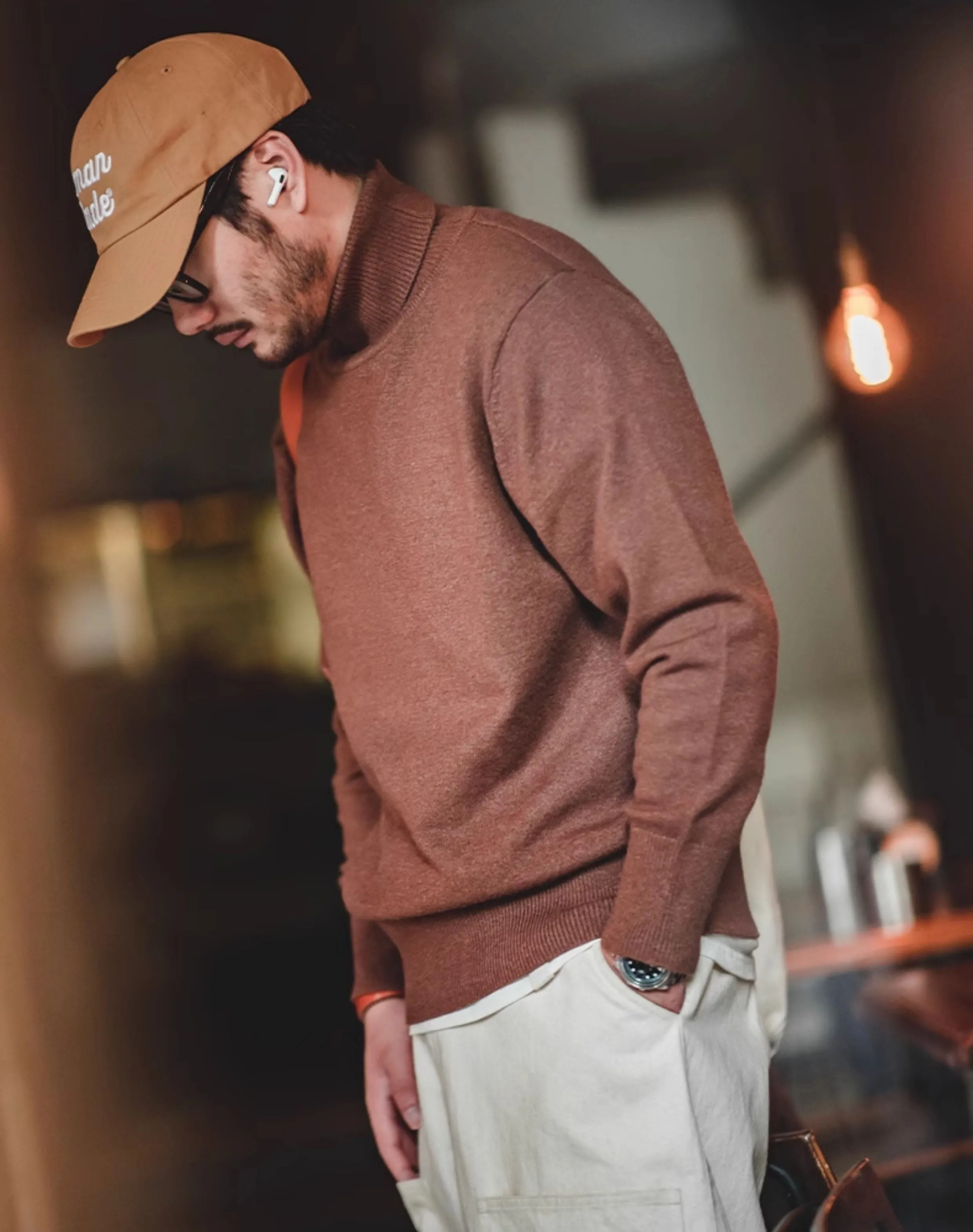 American Casual Workwear Turtleneck Warm Bottoming Men's Sweater