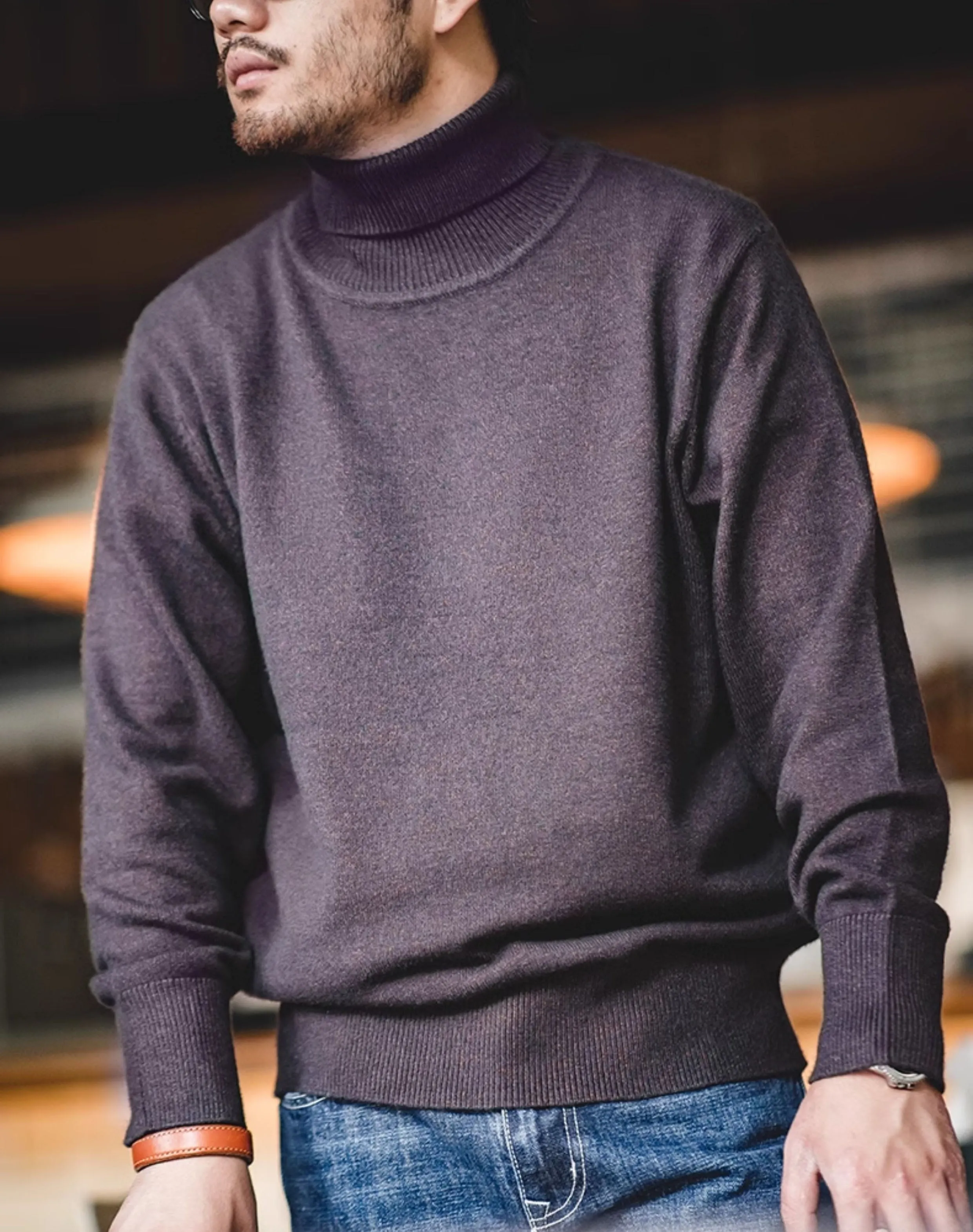 American Casual Workwear Turtleneck Warm Bottoming Men's Sweater