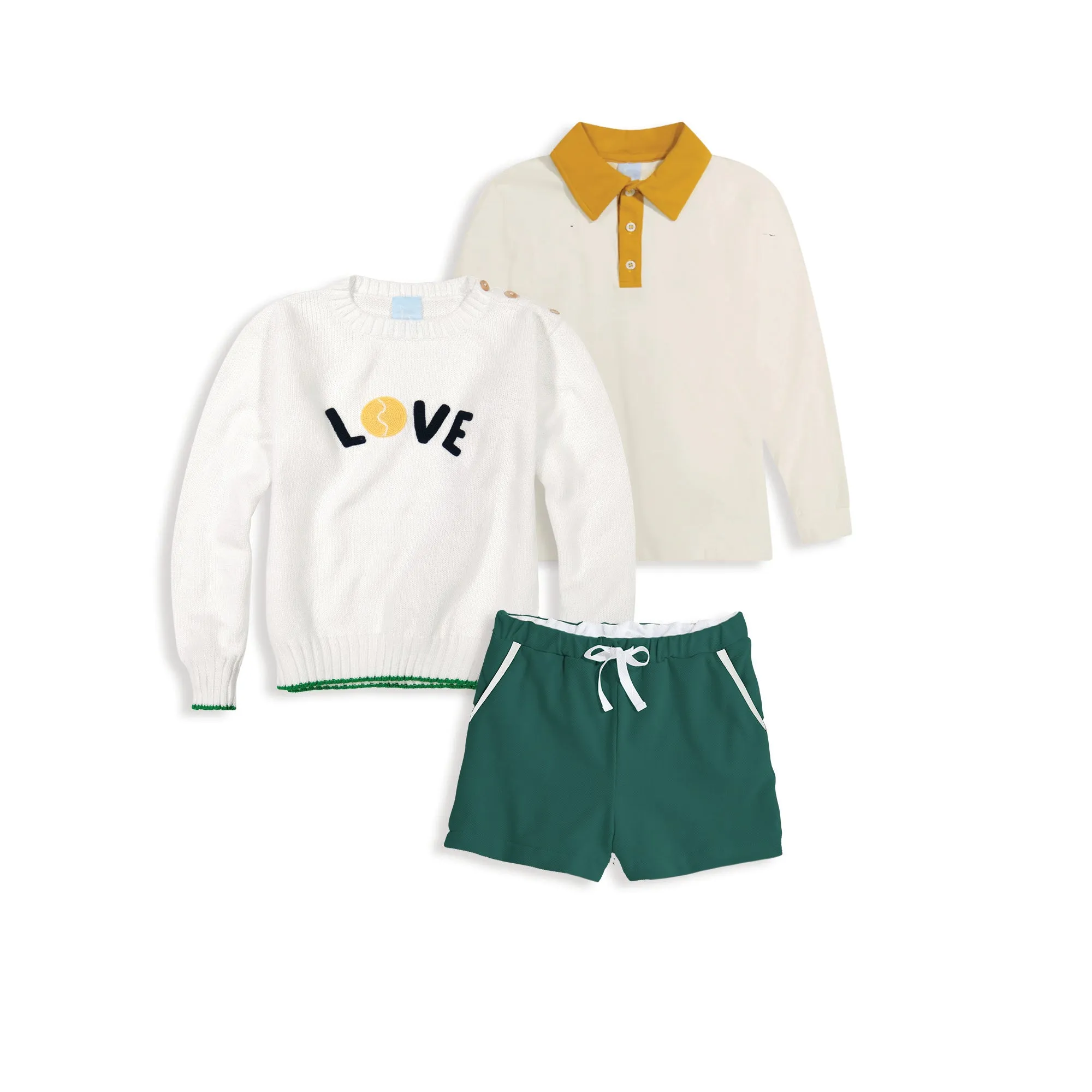 Applique Court Pullover -- White