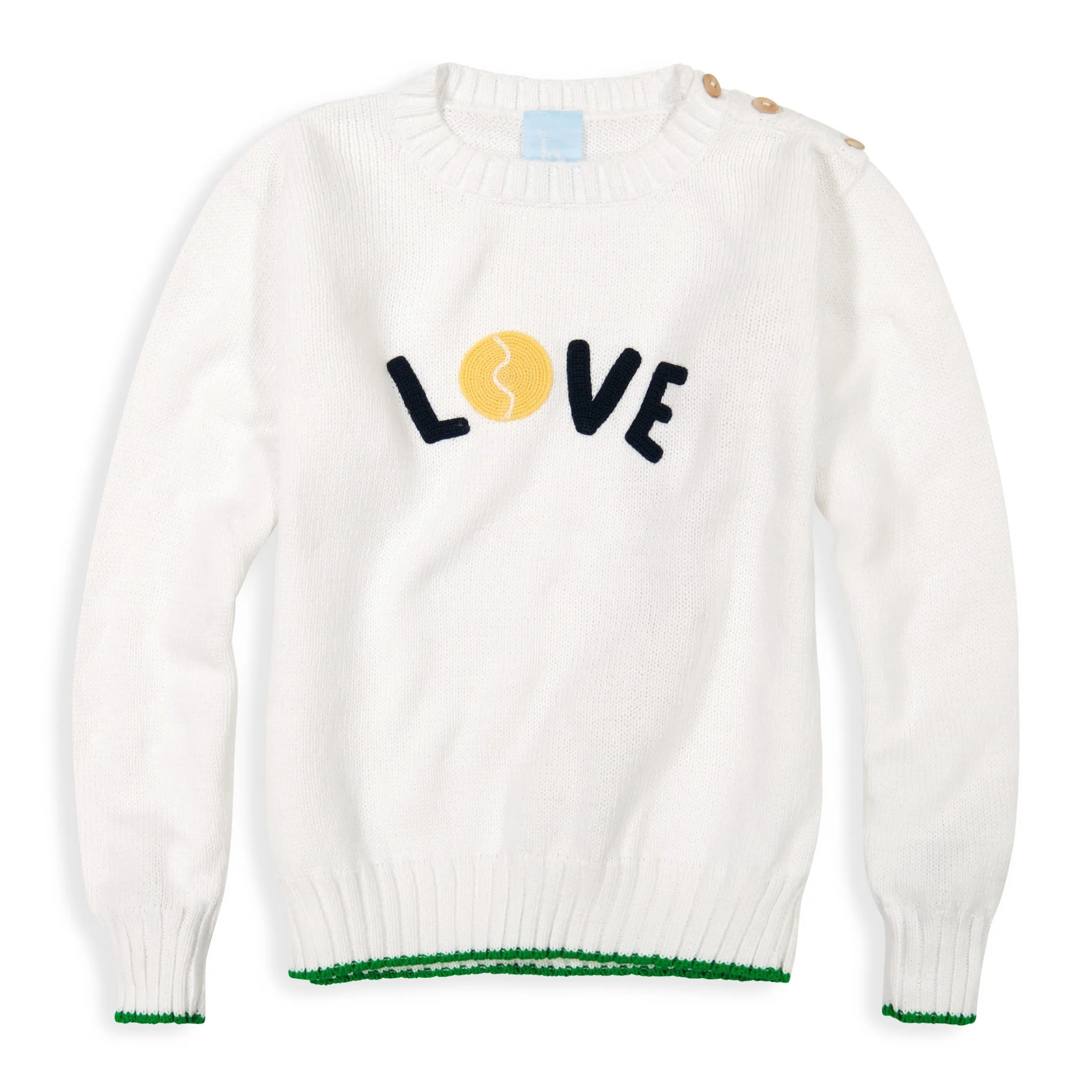 Applique Court Pullover -- White