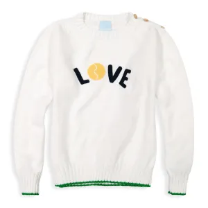 Applique Court Pullover -- White