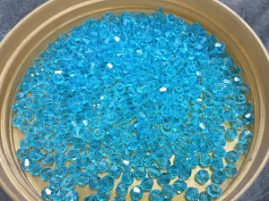 Aqua Blue Bicone Crystal Glass Beads (Wholesale)