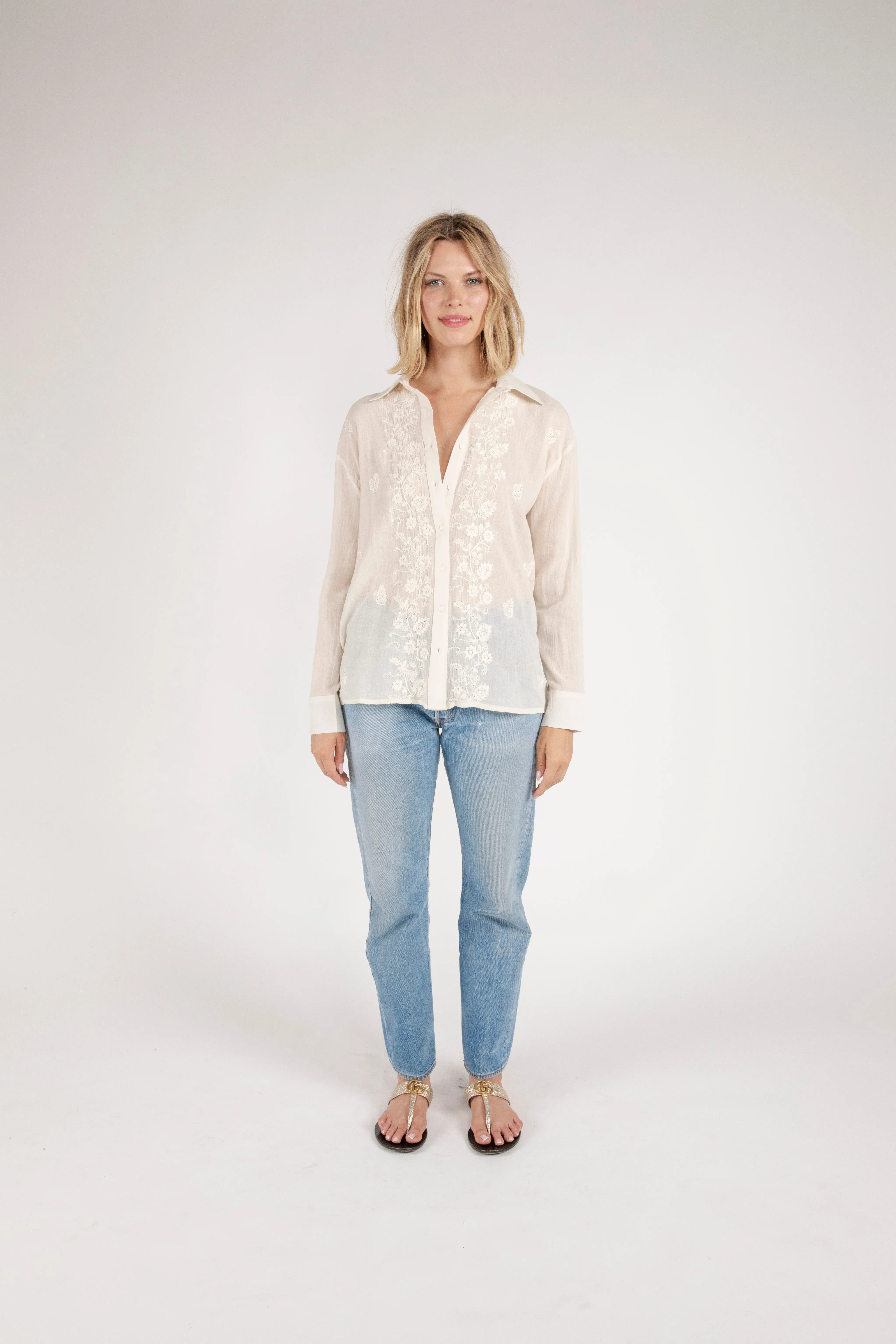 Bahar Embroidered Button Down