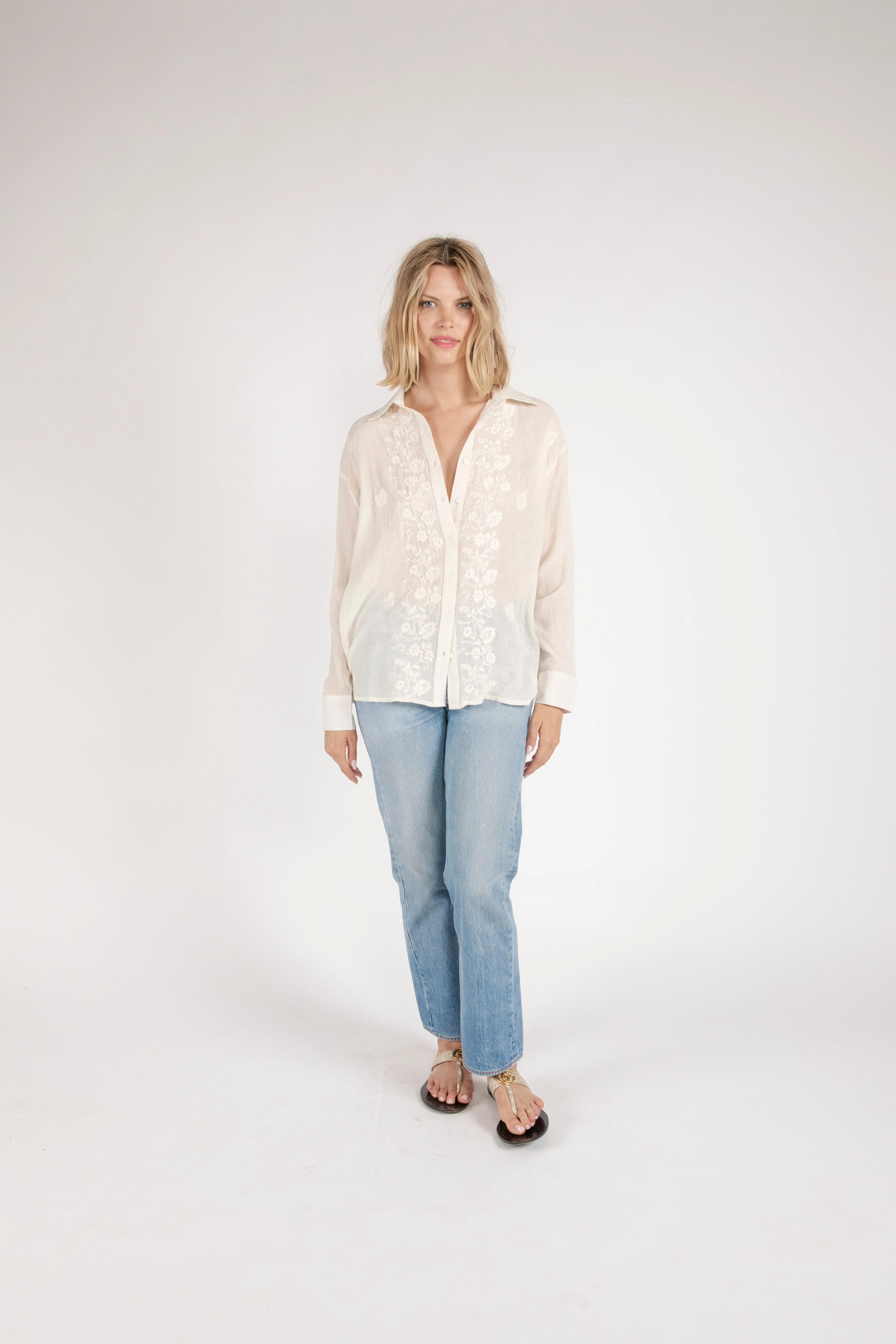 Bahar Embroidered Button Down