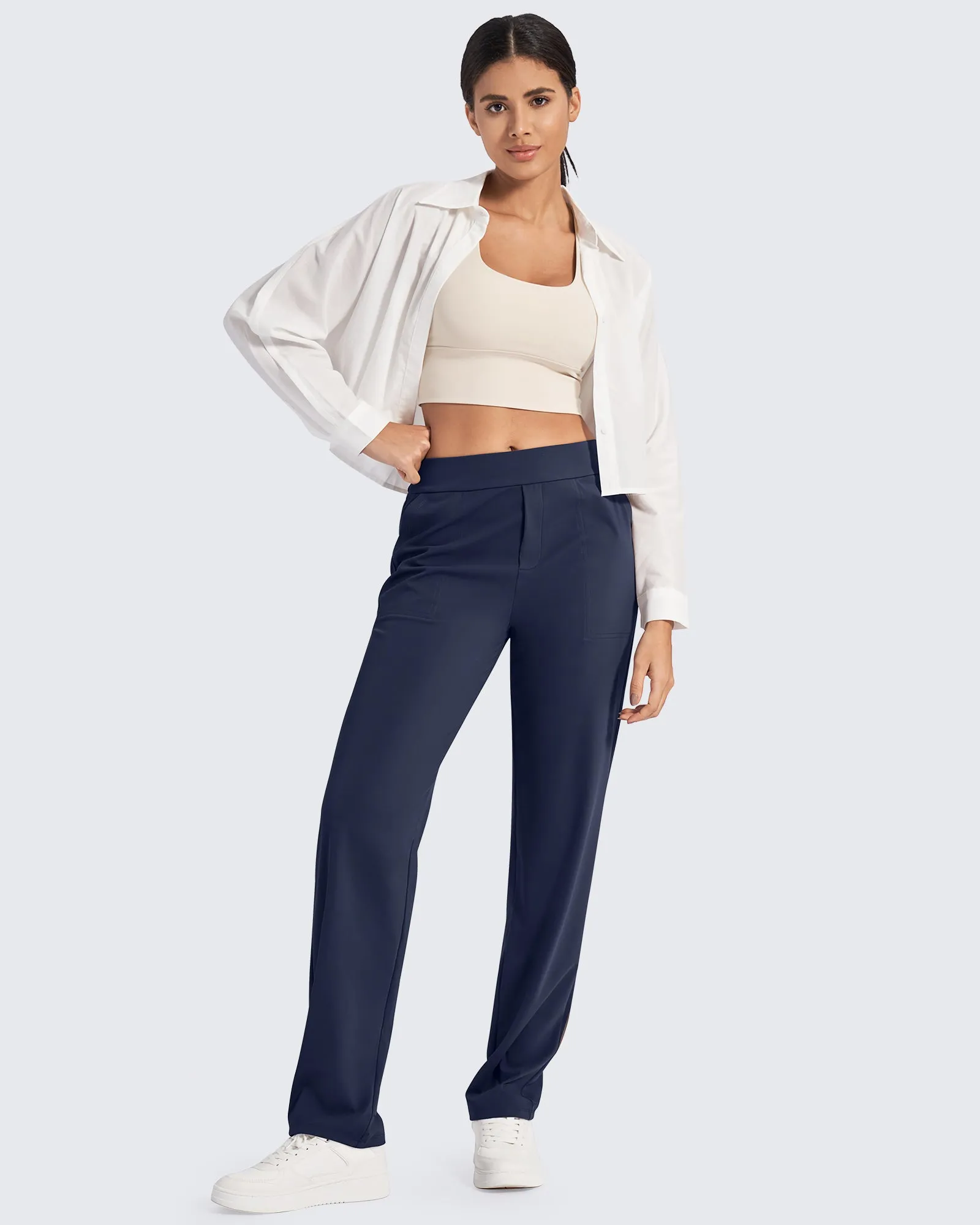 Bizcasual High-Waist Straight Dress Pants