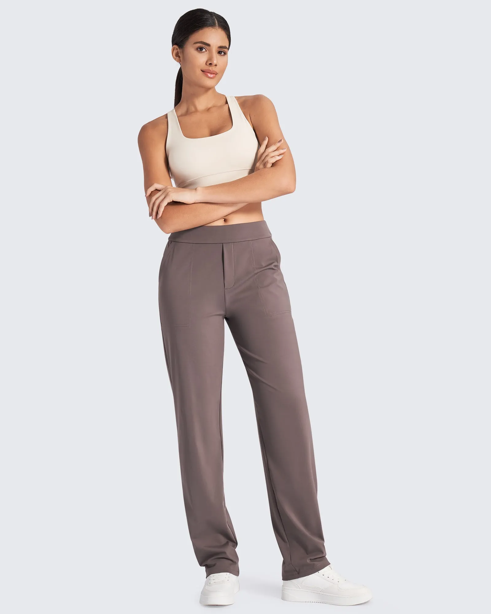 Bizcasual High-Waist Straight Dress Pants