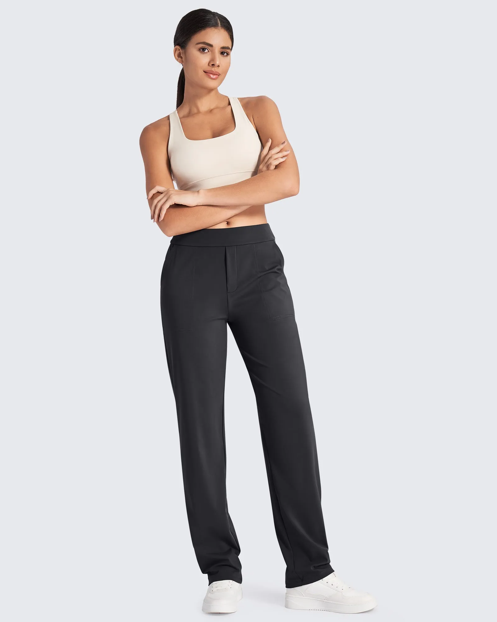 Bizcasual High-Waist Straight Dress Pants