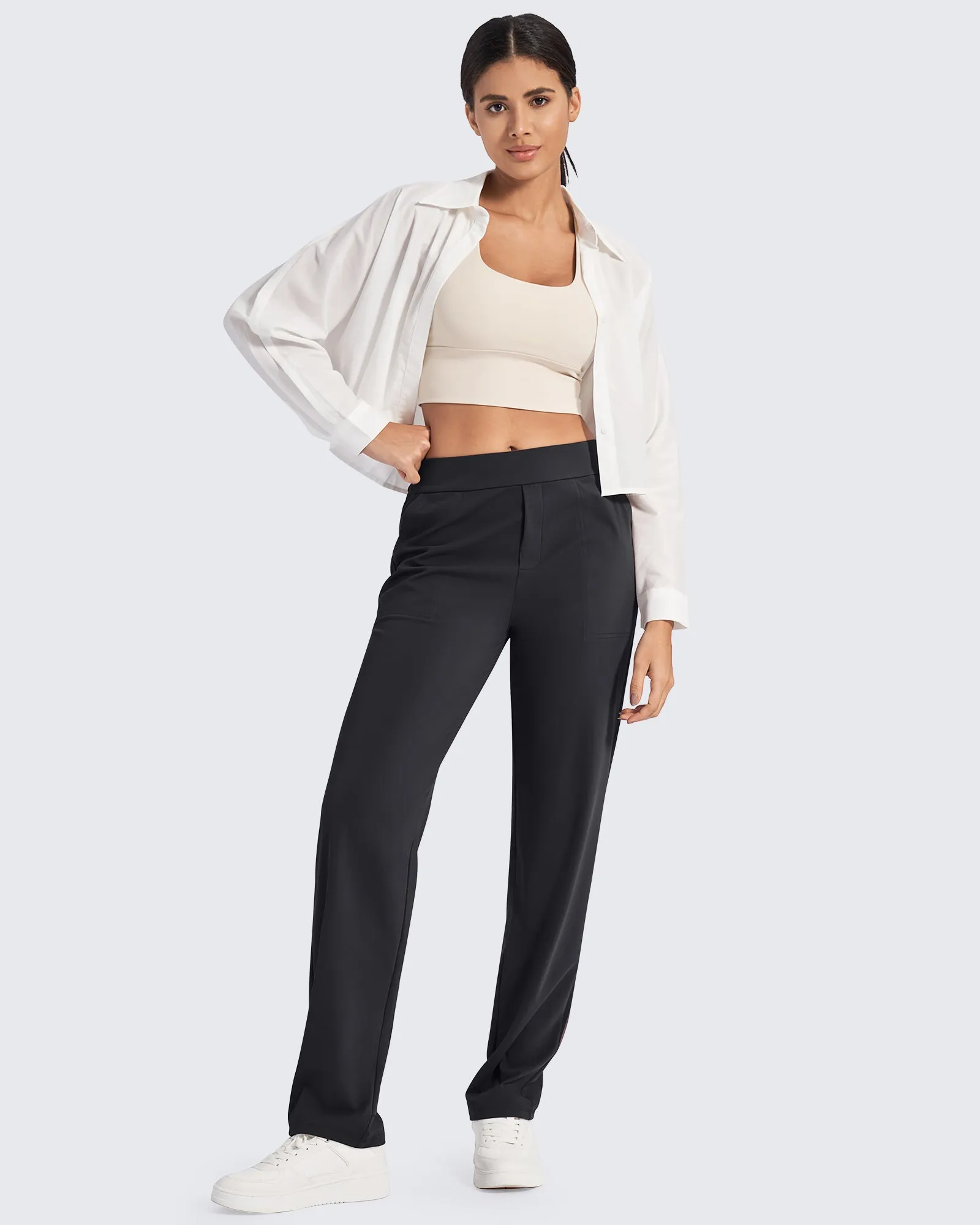 Bizcasual High-Waist Straight Dress Pants
