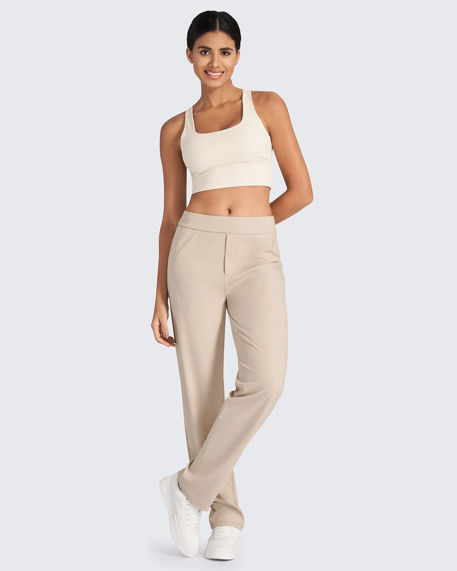 Bizcasual High-Waist Straight Dress Pants