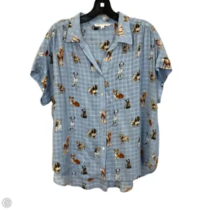 Blouse Short Sleeve By Jane And Delancey In Blue, Size: M