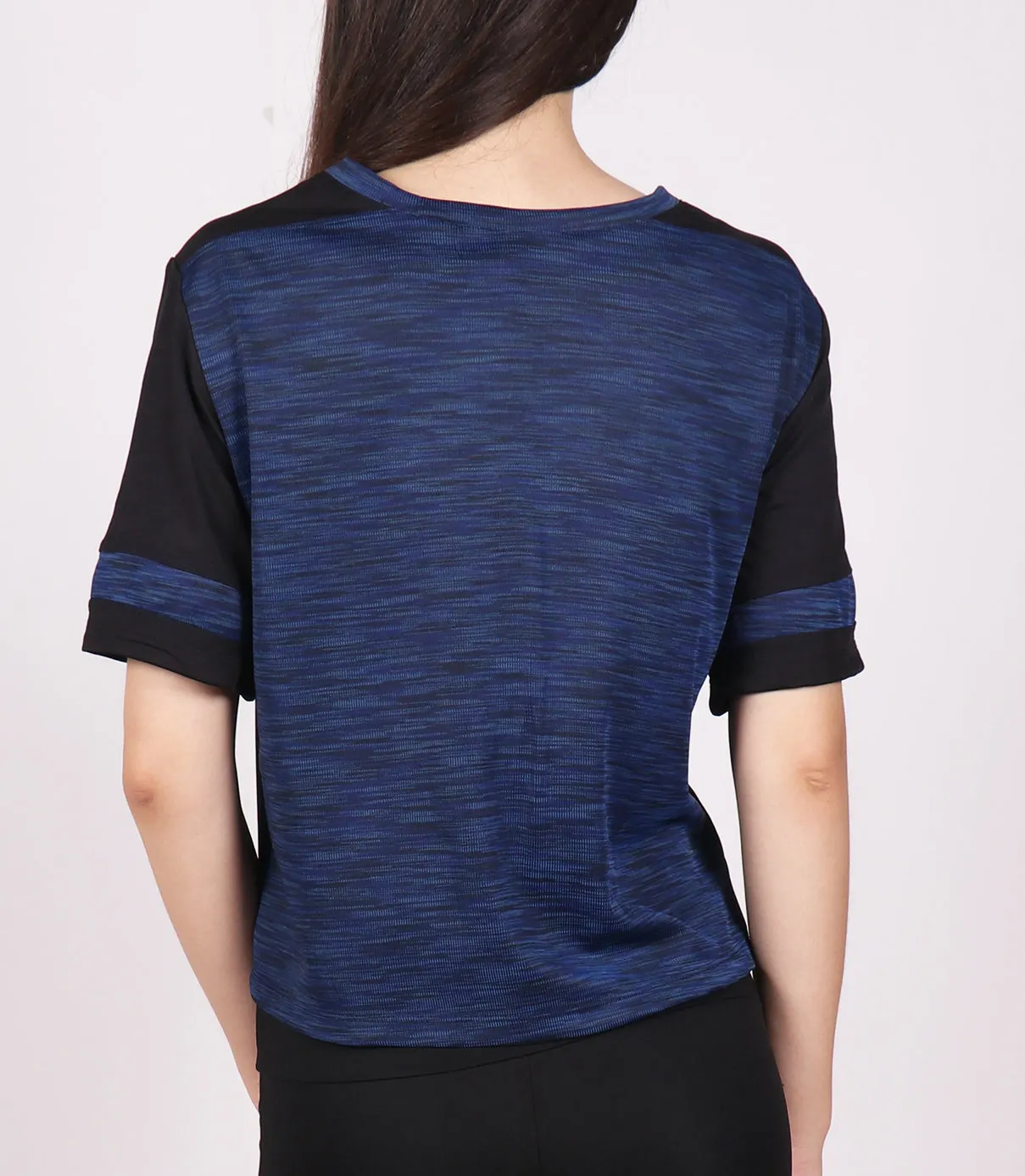Blue SpaceDyed Crop Top