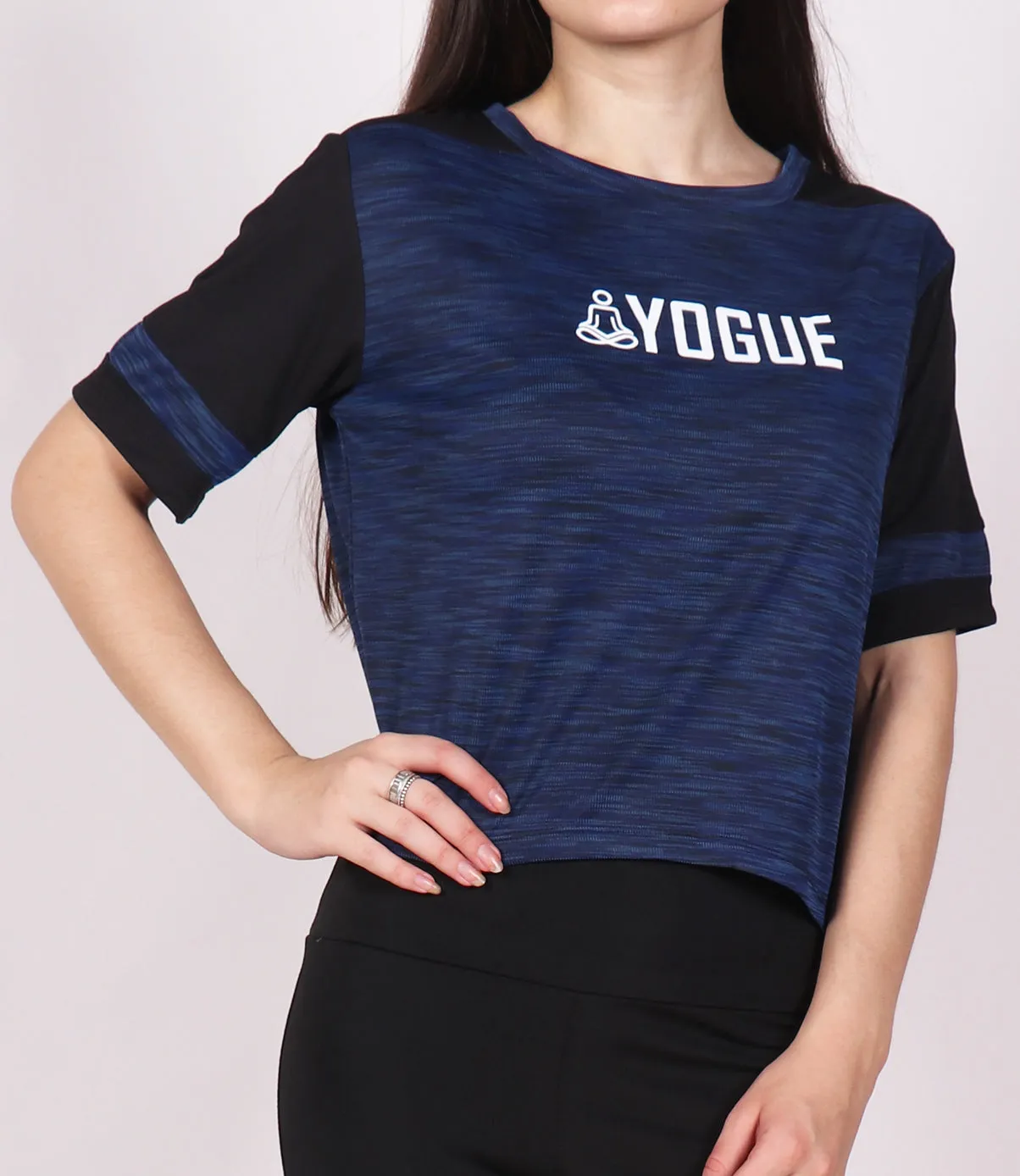 Blue SpaceDyed Crop Top