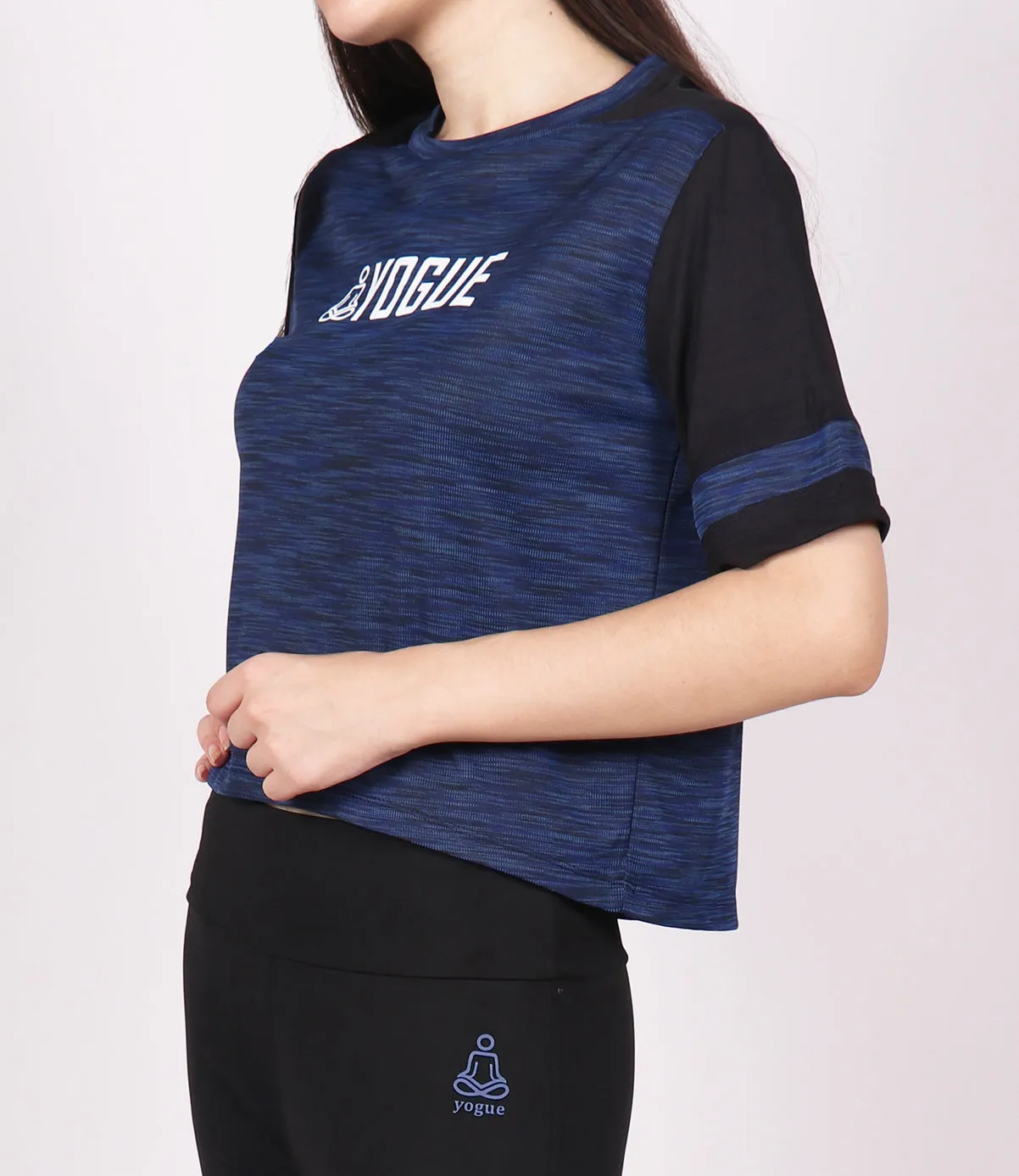 Blue SpaceDyed Crop Top