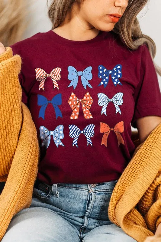 Bows Ribbons Fourth Of July Graphic T Shirt