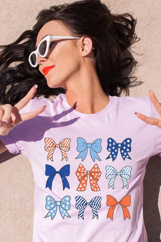 Bows Ribbons Fourth Of July Graphic T Shirt