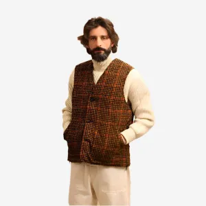Bristol Wool/Nylon Reversible Vest – Check/Olive
