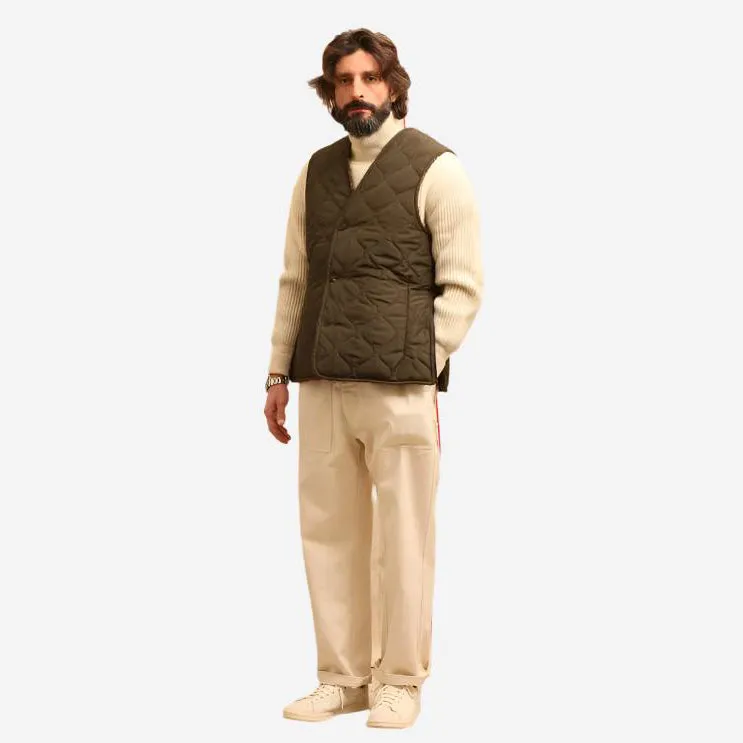 Bristol Wool/Nylon Reversible Vest – Check/Olive
