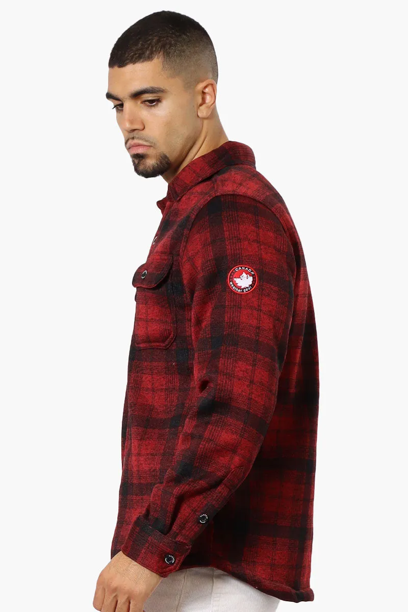 Canada Weather Gear Plaid Flap Pocket Lightweight Jacket - Red