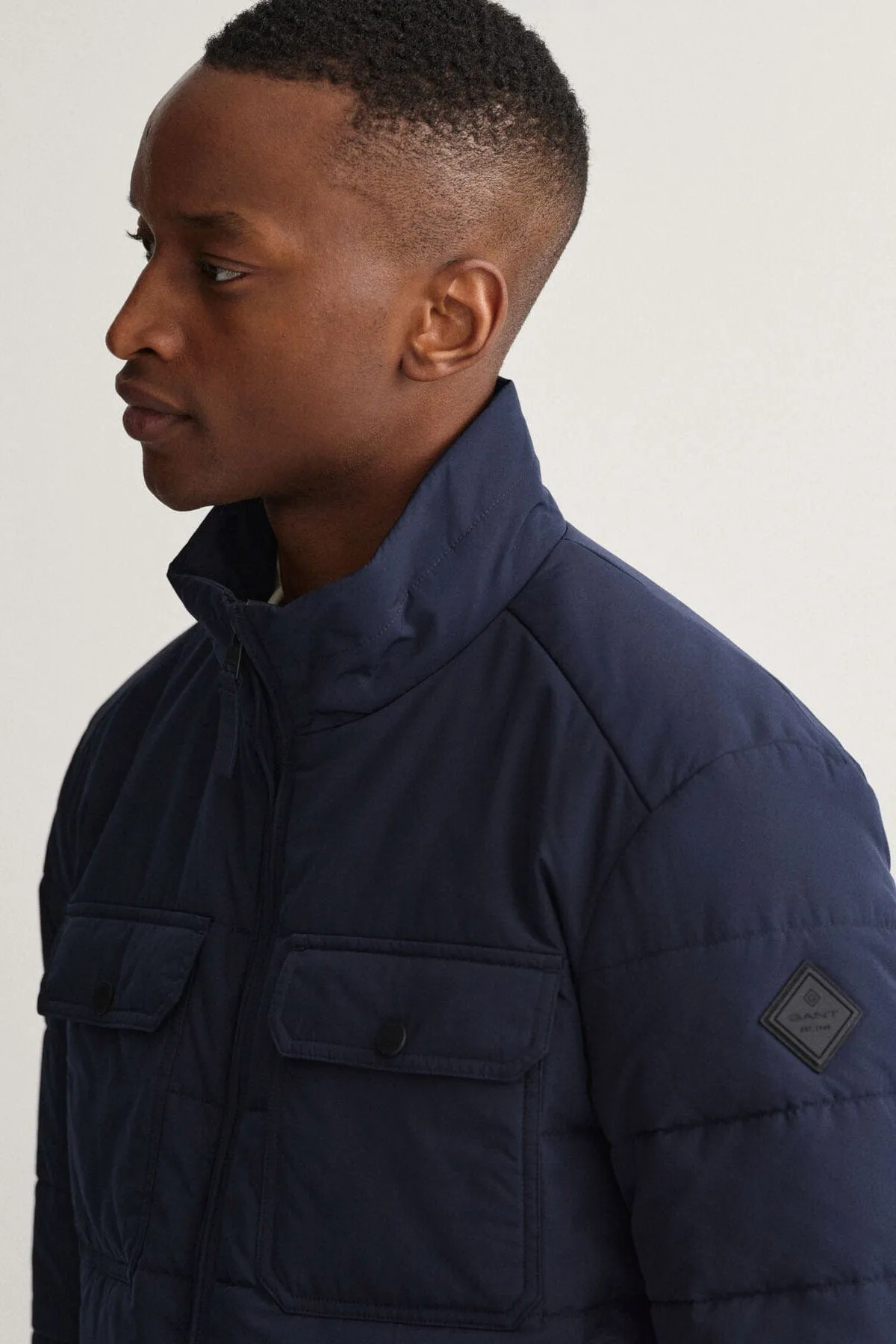 Channel Quilted Windcheater - Evening Blue