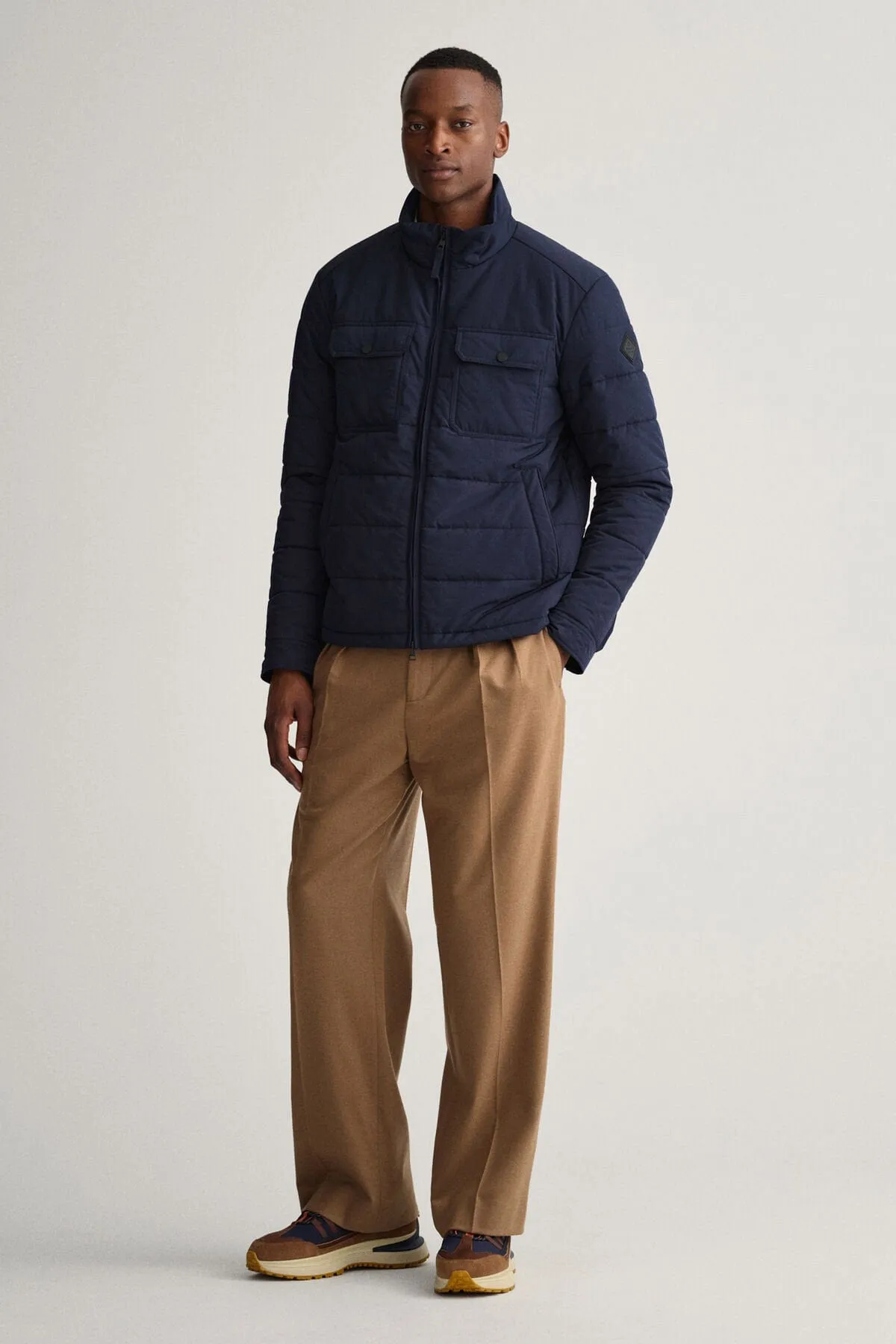 Channel Quilted Windcheater - Evening Blue