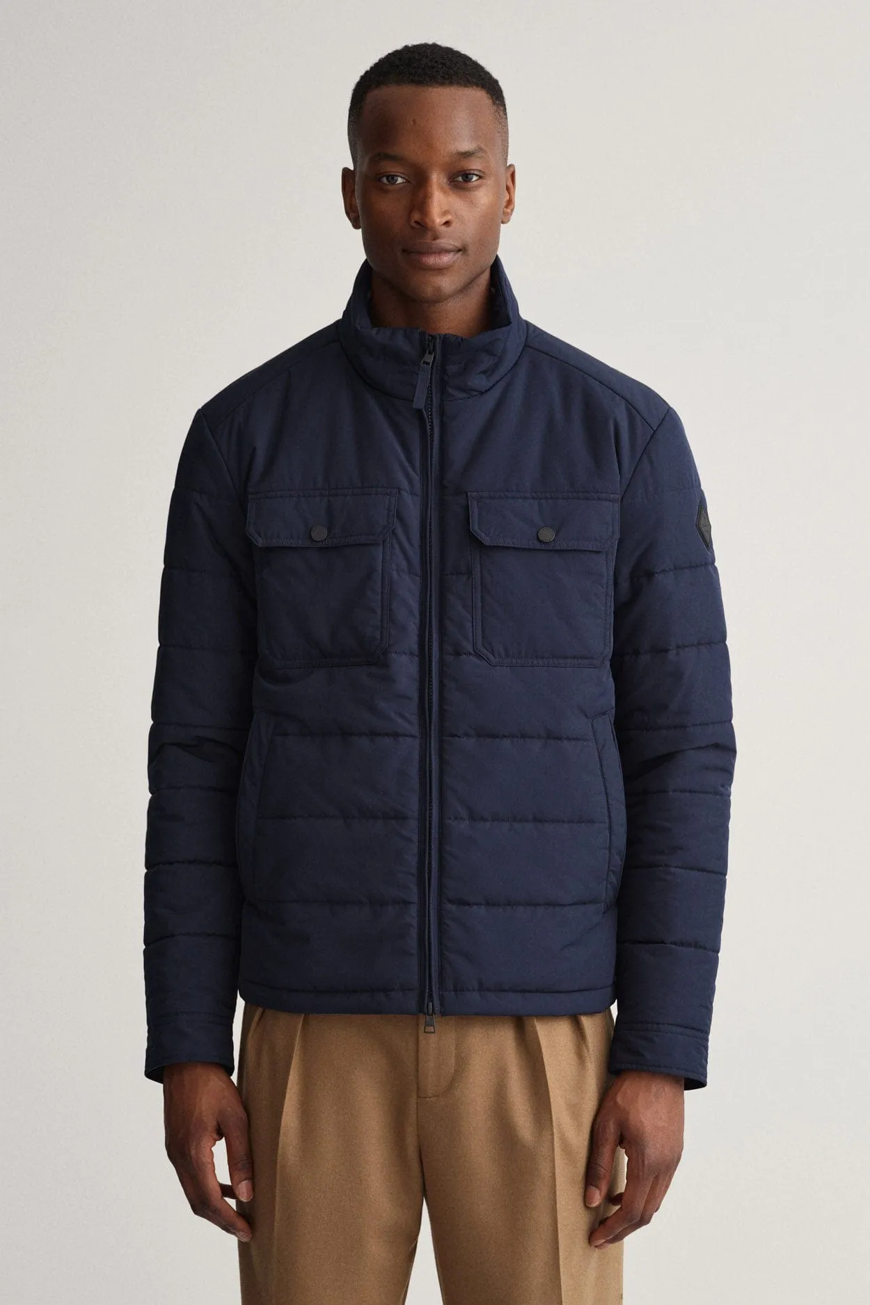 Channel Quilted Windcheater - Evening Blue