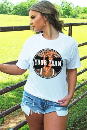 Circle Football Team Name Orange Dri-Power 50/50 Tee