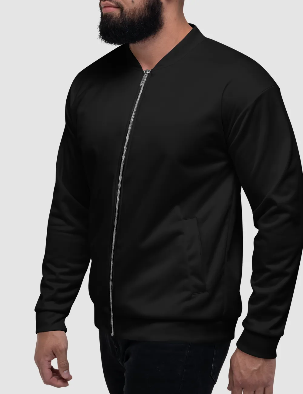 Classic Black Men's Lightweight Bomber Jacket