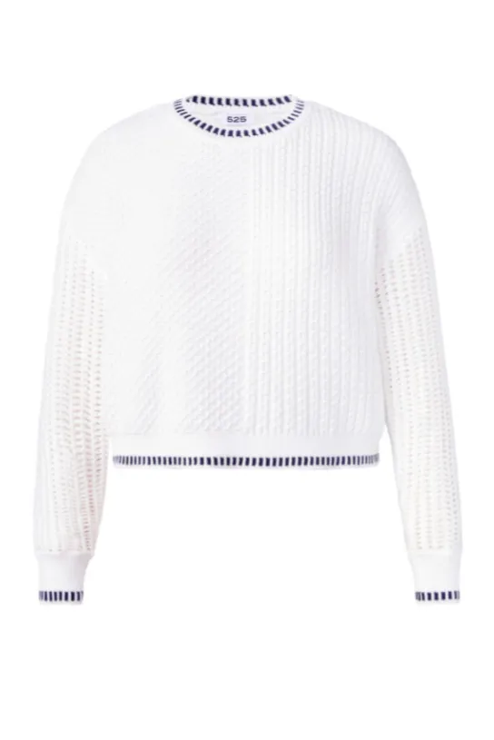 contrast stitch crew neck sweater