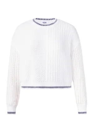 contrast stitch crew neck sweater