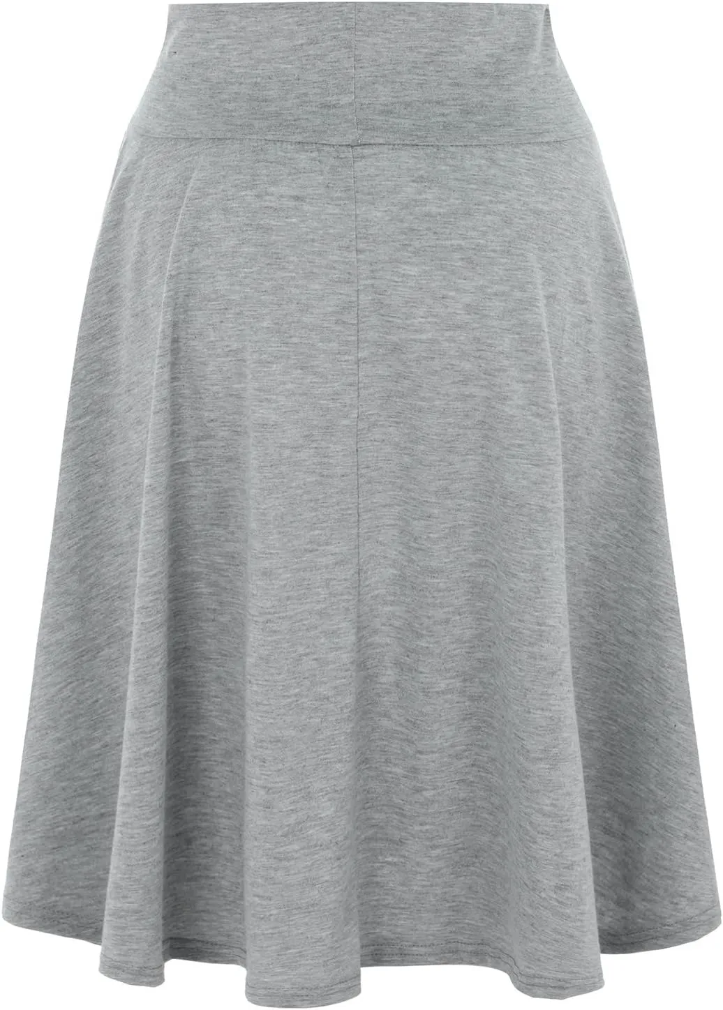 CTRLZS Pleated Skirts for Women Trendy Lightweight Flared Stretchy Midi Skater Skirt Plus Size High Waist Casual Jersey Skirt