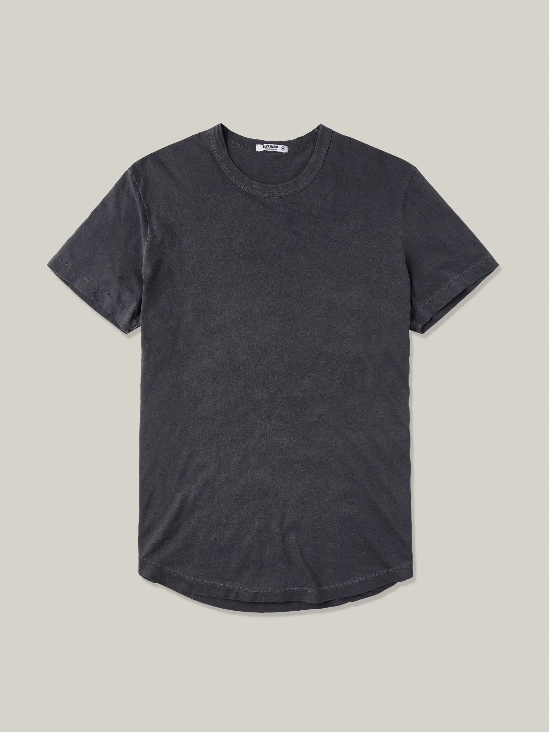 Dark Navy Venice Wash Pima Curved Hem Tee