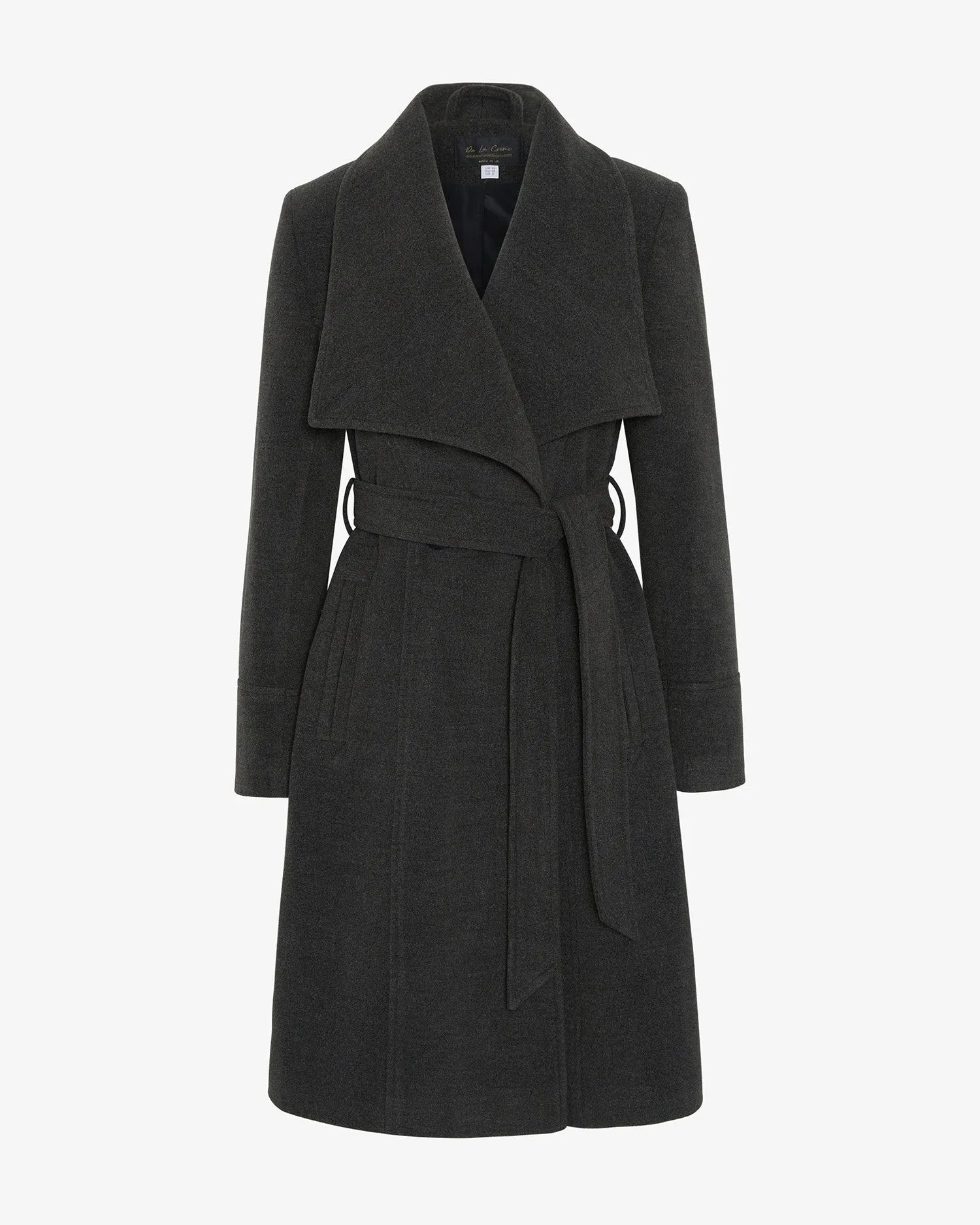De La Creme Womens Waterfall Lapel Double Breasted Duster Coat