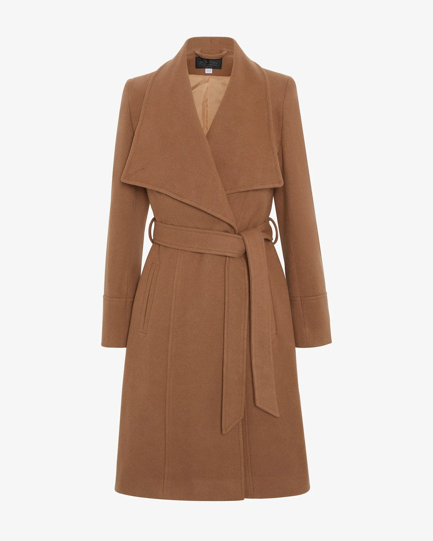 De La Creme Womens Waterfall Lapel Double Breasted Duster Coat