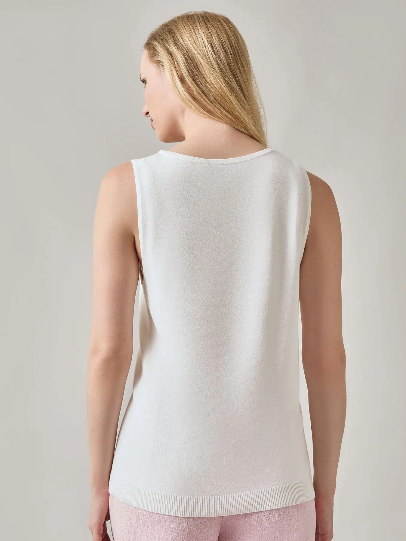 Embroidered Boat Neck Tank