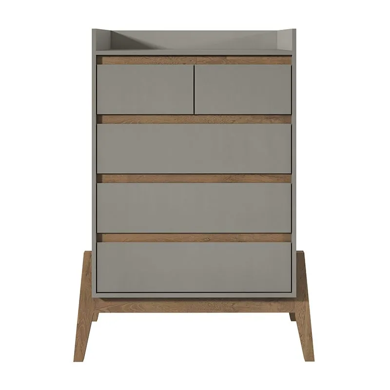 Essence 48.23" Tall Dresser with 5 Full Extension Drawers in Grey