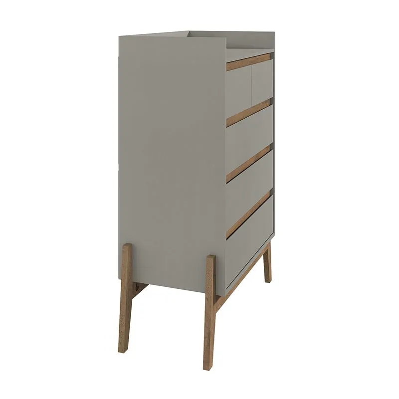 Essence 48.23" Tall Dresser with 5 Full Extension Drawers in Grey