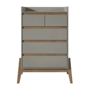 Essence 48.23" Tall Dresser with 5 Full Extension Drawers in Grey