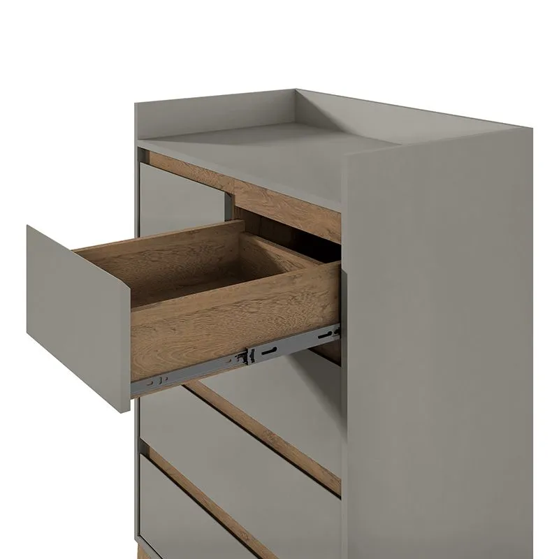 Essence 48.23" Tall Dresser with 5 Full Extension Drawers in Grey