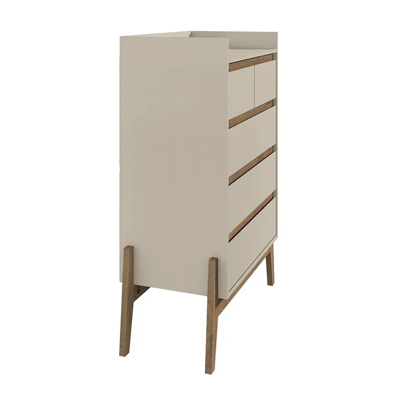 Essence 48.23" Tall Dresser with 5 Full Extension Drawers in Off White