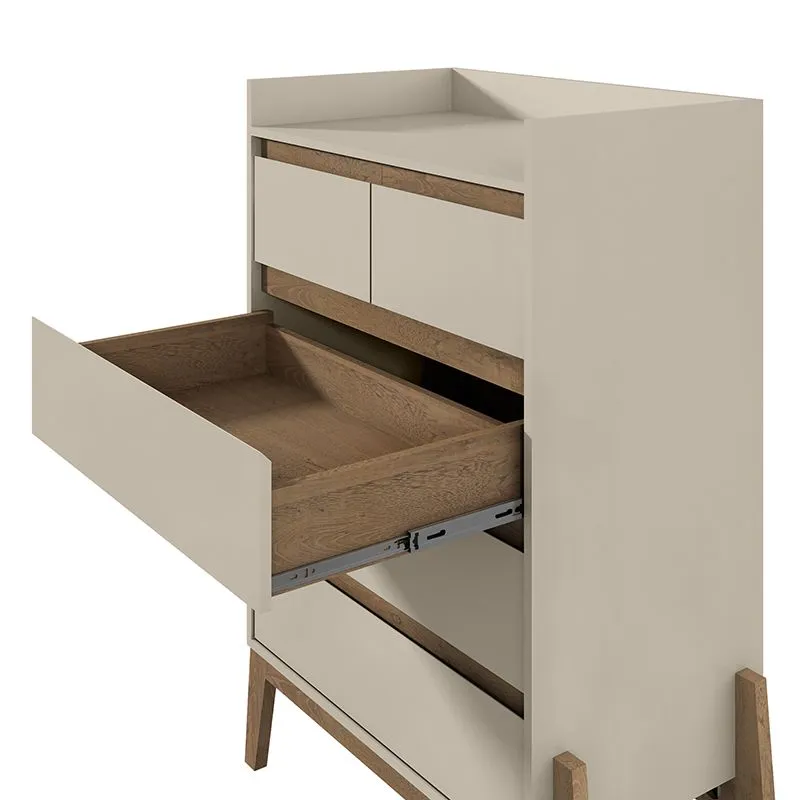 Essence 48.23" Tall Dresser with 5 Full Extension Drawers in Off White