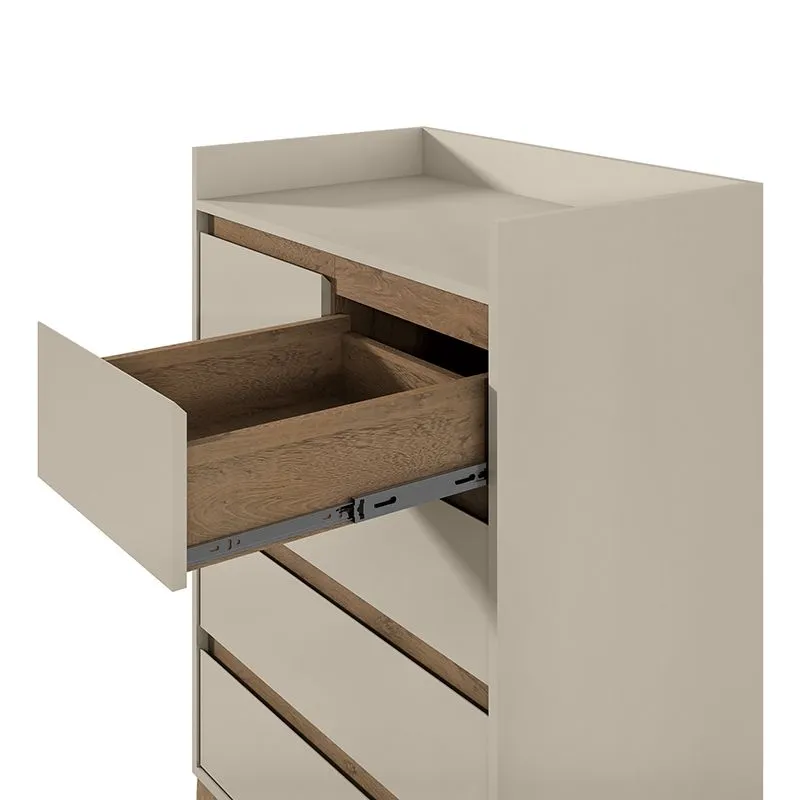 Essence 48.23" Tall Dresser with 5 Full Extension Drawers in Off White