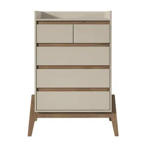Essence 48.23" Tall Dresser with 5 Full Extension Drawers in Off White